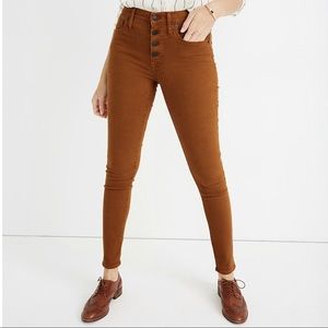 Madewell 9” Mid-rise Button Front Skinny Jeans